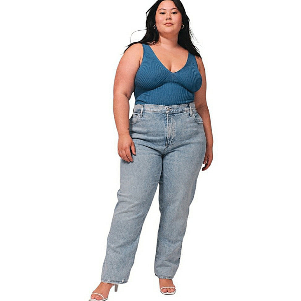 Venezia Vintage High Waisted Light Wash Straight Leg Y2K 90s Mom Jeans 24 Tall